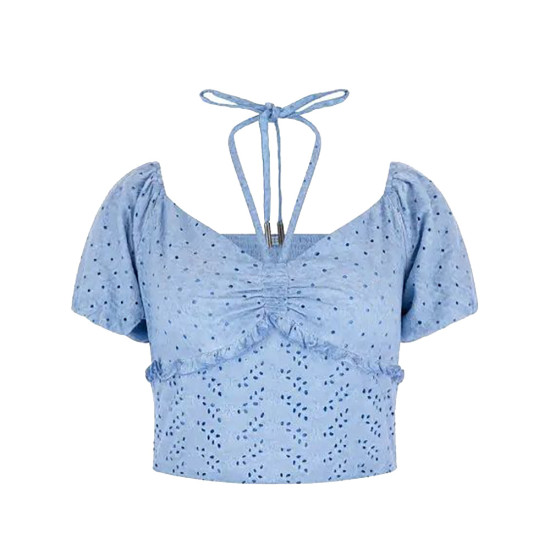 Guess Γυναικεία μπλούζα Aini Eyelet Crop Top